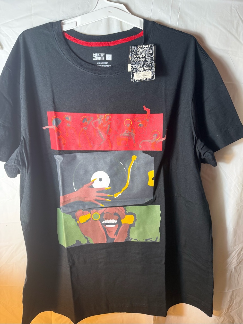 Target Black Short Sleeve Graphic Tee with Red, Yellow, Green Accents